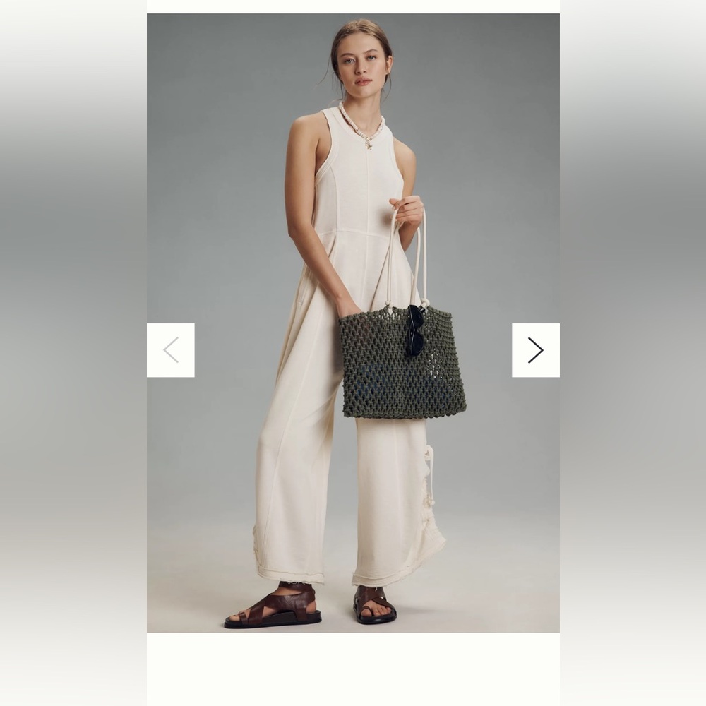 Daily Practice by Anthropologie Seamed Wide-Leg Jumpsuit beige size MP